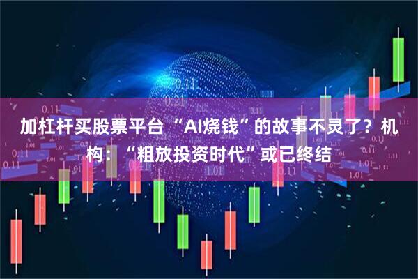 加杠杆买股票平台 “AI烧钱”的故事不灵了？机构：“粗放投资时代”或已终结